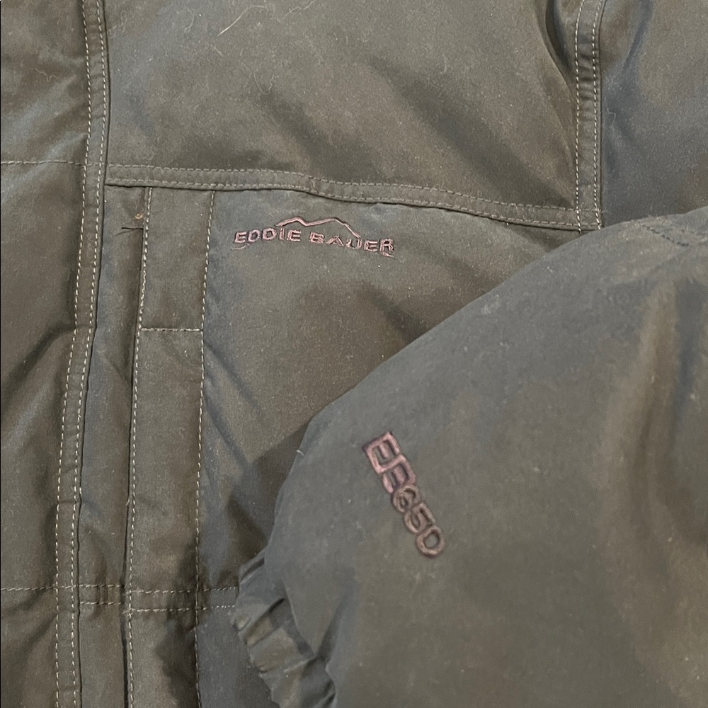 Eddie Bauer EB650 Goose Down Puffer Jacket Insulated Warm Hooded Winter Coat XLT - Picture 5 of 11